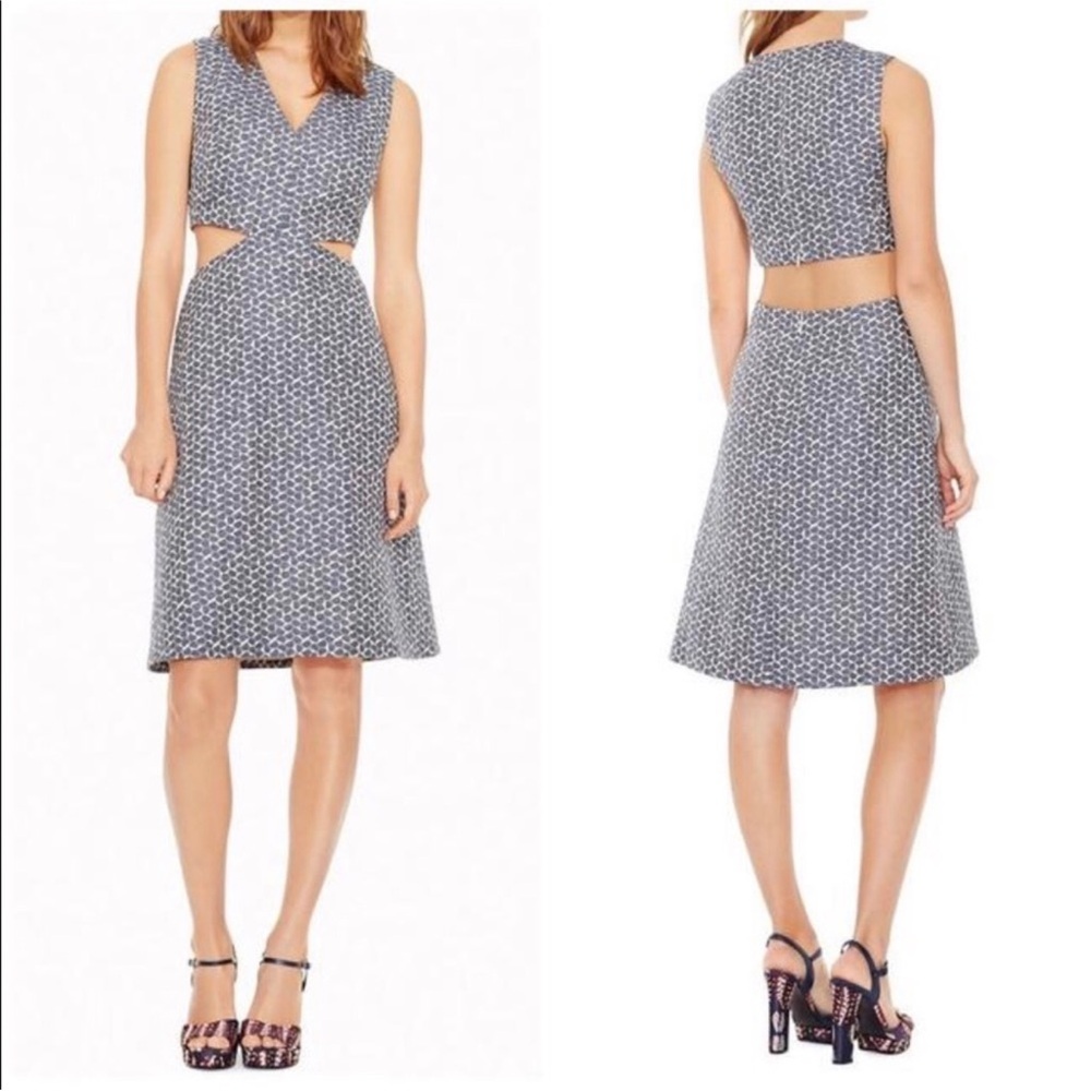 Tory Burch Sateen Jacquard Cut-Out Dress 6